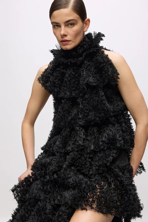 Karl Lagerfeld sukienka Karl Lagerfeld Studio kolor czarny maxi rozkloszowana A4W13062 - zdjęcie produktu nr 2