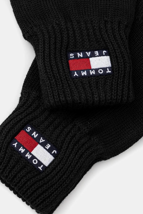 Tommy Jeans rękawiczki bawełniane damskie kolor czarny AW0AW17914 - zdjęcie produktu nr 2