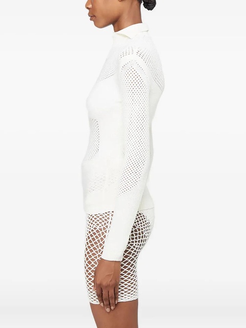 Isa Boulder open-knit V-neck sweater - White - zdjęcie produktu nr 2