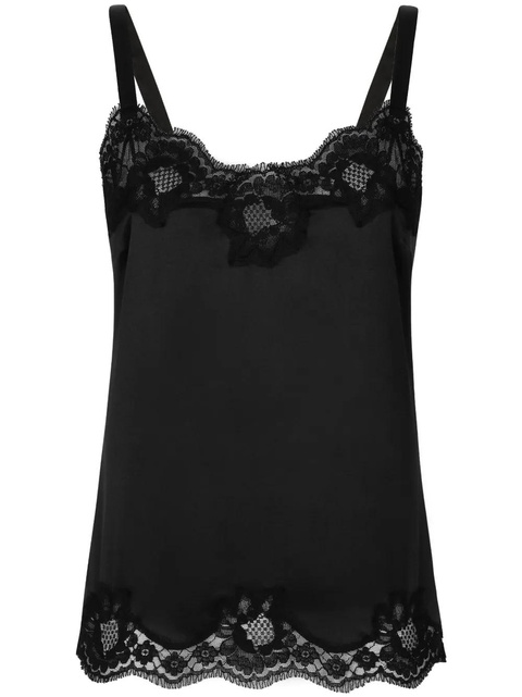 Dolce & Gabbana lace-trim cami top - Black - zdjęcie produktu nr 1