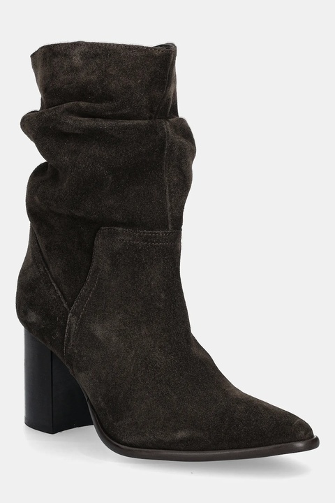 Medicine botki damskie kolor brązowy na słupku - zdjęcie produktu nr 1