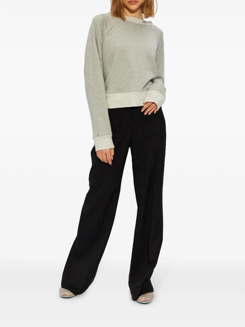 Victoria Beckham logo-embroidered boat-neck sweatshirt - Grey - zdjęcie produktu nr 1