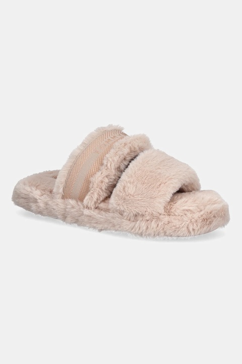 Tommy Hilfiger kapcie HILFIGER FUR SLIPPER kolor pomarańczowy FW0FW08854 - zdjęcie produktu nr 1