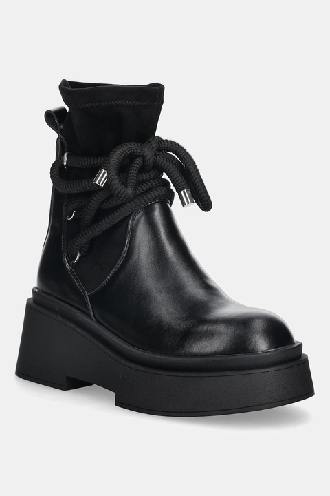 GOE botki damskie kolor czarny na płaskim obcasie SS2N4132 BLACK - zdjęcie produktu nr 1