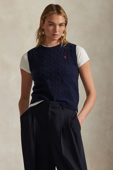 Polo Ralph Lauren kamizelka z kaszmirem damski kolor granatowy 211972134 - zdjęcie produktu nr 1