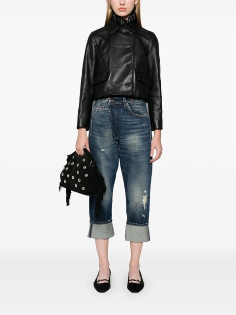 Maje cropped leather jacket - Black - zdjęcie produktu nr 2