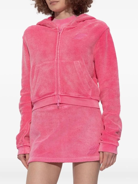 Alexander Wang leaf-embroidered hooded zip-up top - Pink - zdjęcie produktu nr 2
