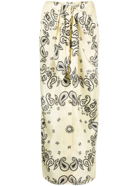 Nanushka Nicolet paisley-print midi skirt - Yellow - zdjęcie produktu nr 1