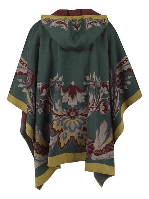 ETRO floral-pattern cape - Green - zdjęcie produktu nr 2