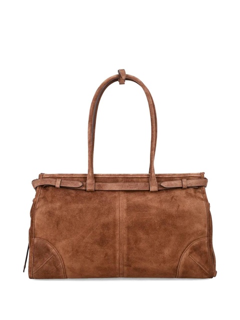Prada medium Bonnie buckle-fastening suede tote bag - Brown - zdjęcie produktu nr 2