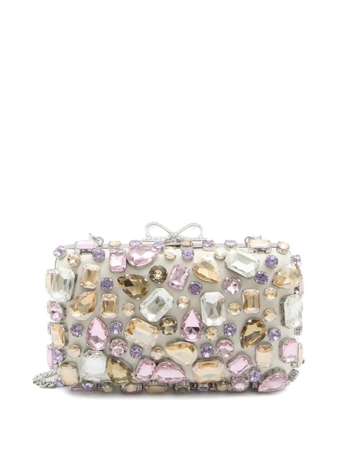 Self-Portrait crystal-embellished clutch bag - White - zdjęcie produktu nr 1