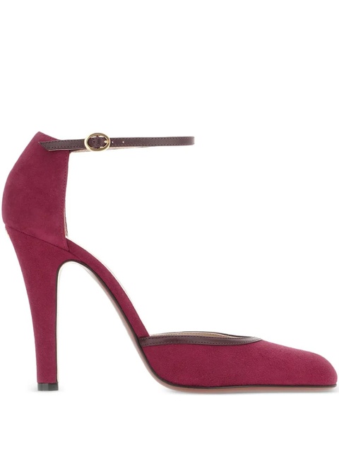 Valentino Garavani 105mm ankle-strap suede pumps - Red - zdjęcie produktu nr 1