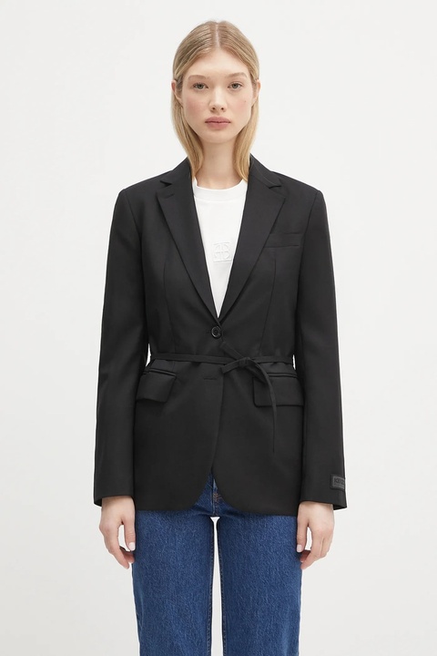 Kenzo marynarka wełniana kolor czarny jednorzędowa FF52VE2619RA.99 - zdjęcie produktu nr 2