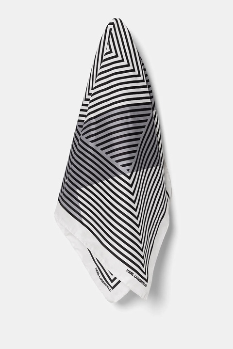 Karl Lagerfeld chusta jedwabna kolor czarny wzorzysta A1W33181 - zdjęcie produktu nr 1