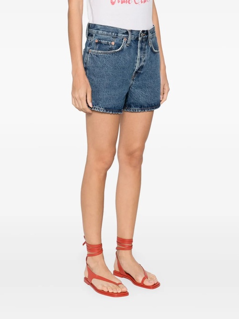 RE/DONE logo-patch denim shorts - Blue - zdjęcie produktu nr 2