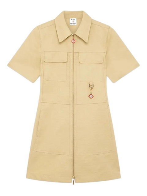 Casablanca monogram zip-front mini dress - Yellow - zdjęcie produktu nr 1