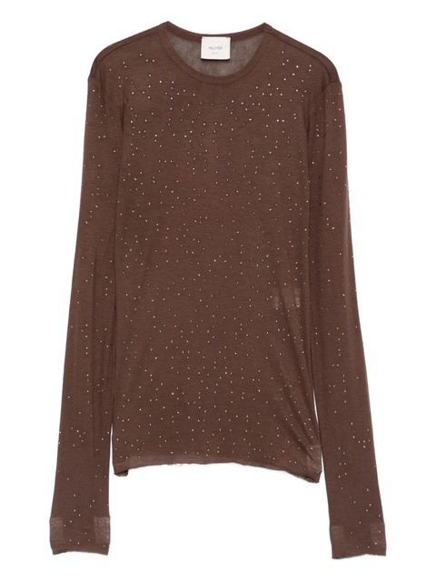 Alysi embellished wool top - Brown - zdjęcie produktu nr 1