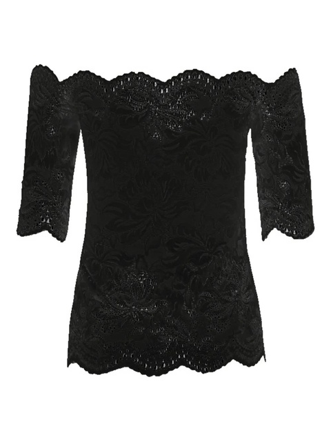 Rabanne lace off-shoulder top - Black - zdjęcie produktu nr 2