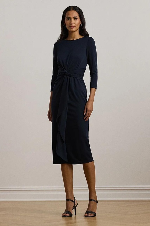 Lauren Ralph Lauren sukienka kolor granatowy midi dopasowana 250957698 - zdjęcie produktu nr 1