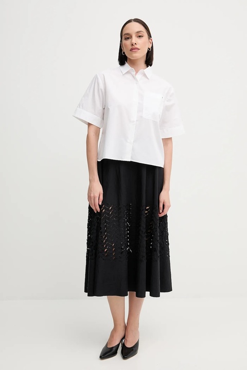 Sandro Ferrone spódnica kolor czarny midi rozkloszowana S18XBERAKO - zdjęcie produktu nr 1