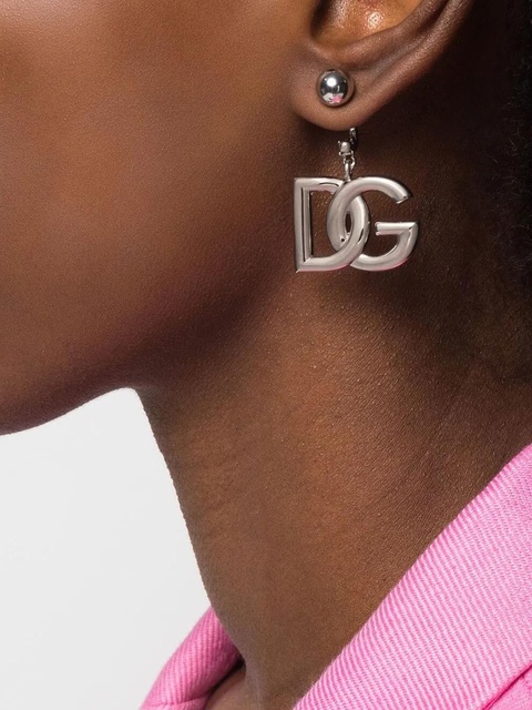 Dolce & Gabbana KIM DOLCE&GABBANA interlocking logo drop earrings - Silver - zdjęcie produktu nr 2