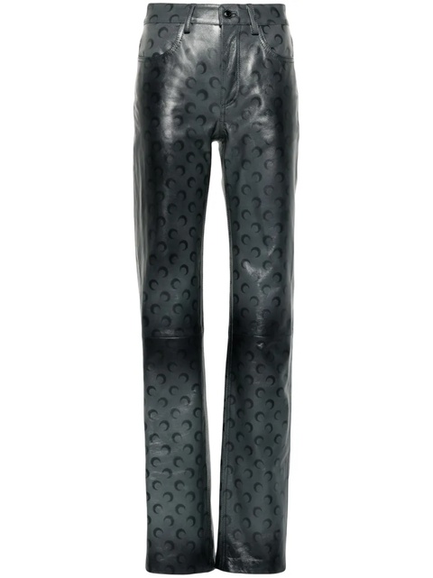 Marine Serre Moonogram straight-leg trousers - Grey - zdjęcie produktu nr 1