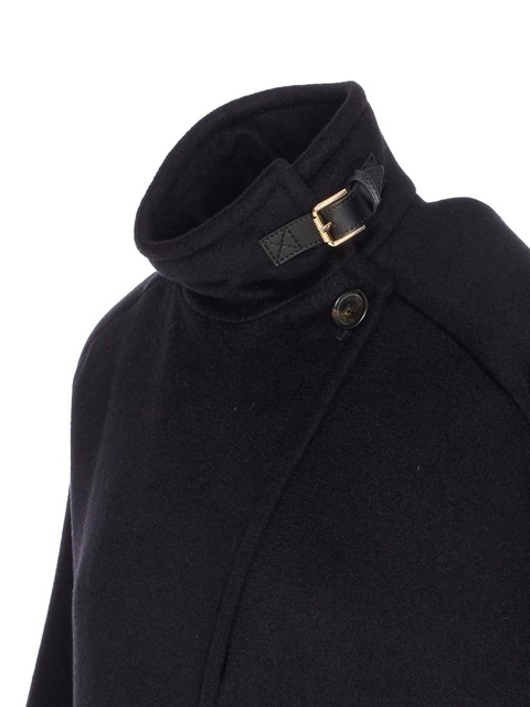 Max Mara button-fastening high-neck cape - Black - zdjęcie produktu nr 2