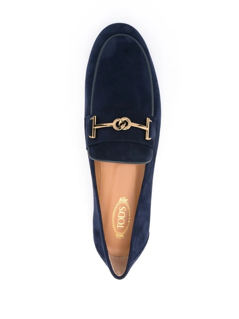 Tod's logo-plaque leather loafers - Blue - zdjęcie produktu nr 2