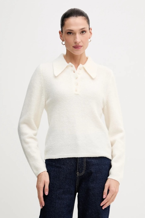 Gestuz sweter wełniany damski kolor beżowy 10910589 - zdjęcie produktu nr 1