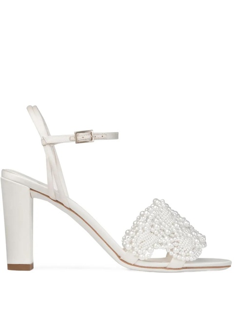 Jimmy Choo 85mm leather heeled sandals - Neutrals - zdjęcie produktu nr 1