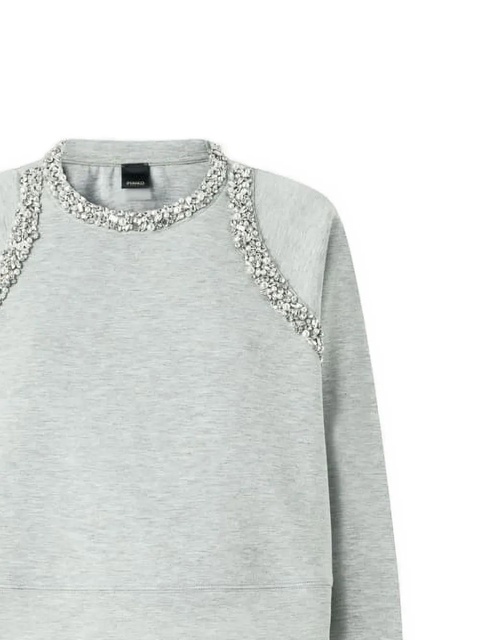 PINKO embellished-neckline sweatshirt - Grey - zdjęcie produktu nr 2
