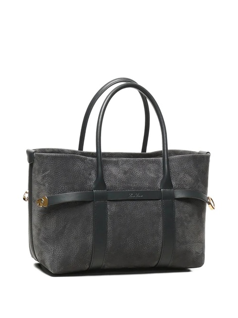 Loro Piana small Ghiera leather-trimmed calfskin shopper bag - Blue - zdjęcie produktu nr 2