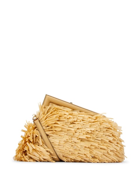 FENDI Fendi First raffia shoulder bag - Neutrals - zdjęcie produktu nr 1