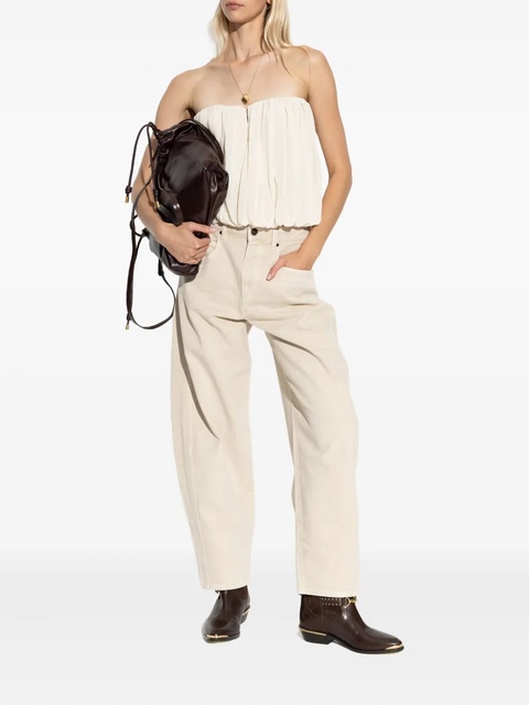 ISABEL MARANT Amalia gathered strapless blouse - Neutrals - zdjęcie produktu nr 1