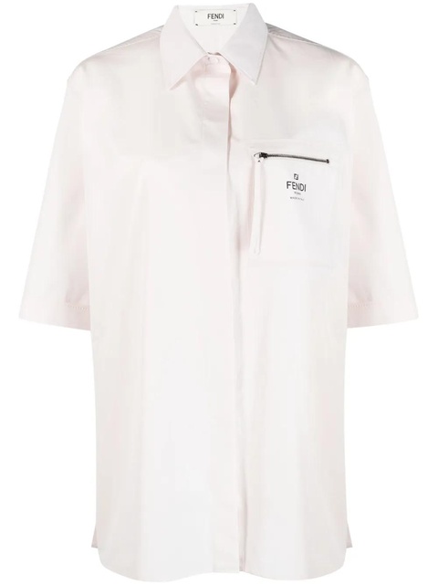 FENDI logo-print cotton shirt - Pink - zdjęcie produktu nr 1