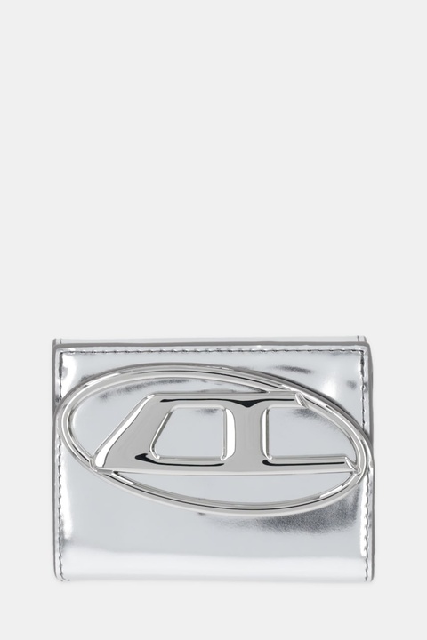Diesel portfel skórzany 1DR 1DR TRI FOLD COIN XS II damski kolor srebrny X09887.PS202 - zdjęcie produktu nr 1
