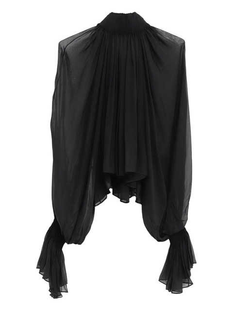 KHAITE Durer ruffled high-neck top - Black - zdjęcie produktu nr 1