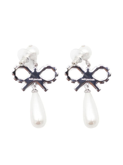 Self-Portrait Bow Droplet earrings - Silver - zdjęcie produktu nr 2