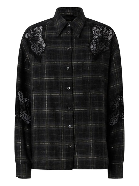PINKO lace check-pattern shirts - Black - zdjęcie produktu nr 2