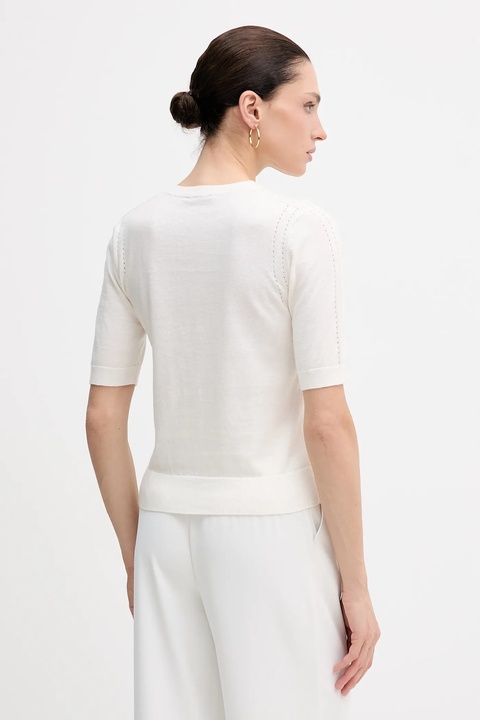 Sisley sweter z dodatkiem wełny damski kolor beżowy lekki 1SBXM106L - zdjęcie produktu nr 2