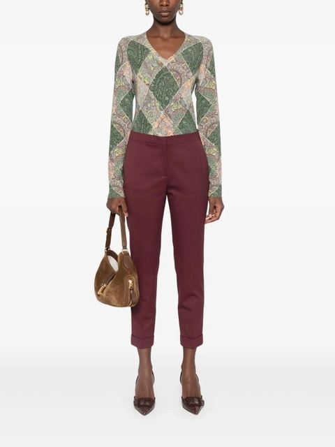 ETRO cropped wool trousers - Red - zdjęcie produktu nr 2