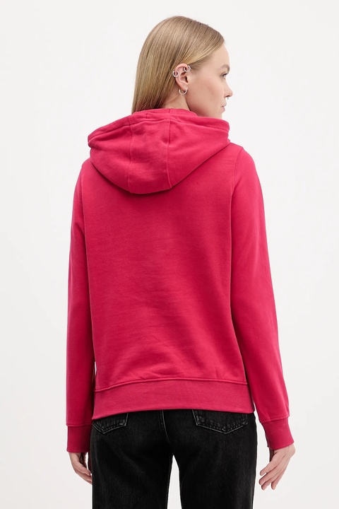 Tommy Jeans bluza bawełniana damska kolor różowy z kapturem z nadrukiem DW0DW21962 - zdjęcie produktu nr 2