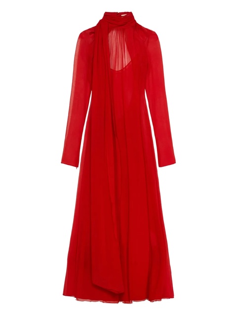 Blumarine open-back sheer maxi dress - Red - zdjęcie produktu nr 1