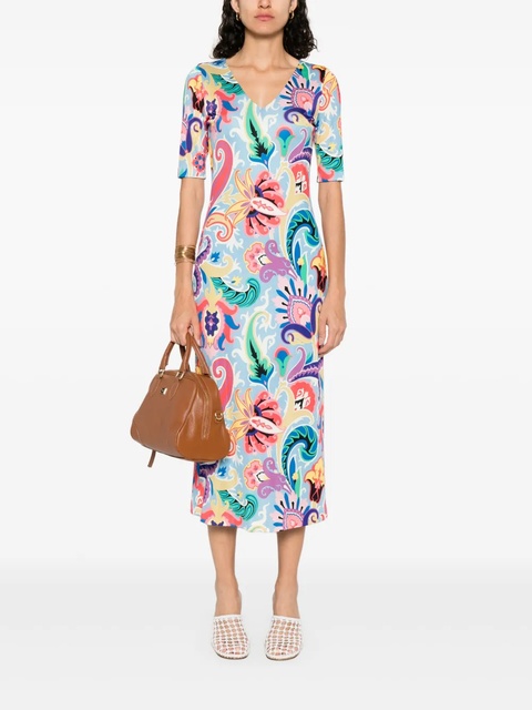 ETRO paisley-print midi dress - Blue - zdjęcie produktu nr 2