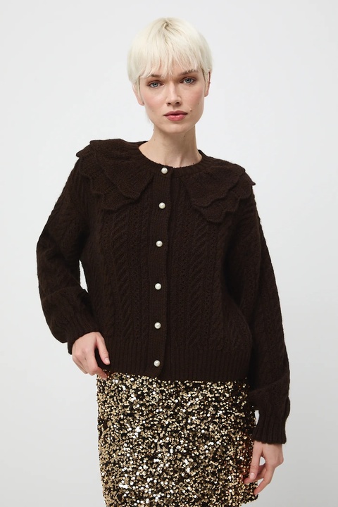 Medicine kardigan damski kolor brązowy - zdjęcie produktu nr 1