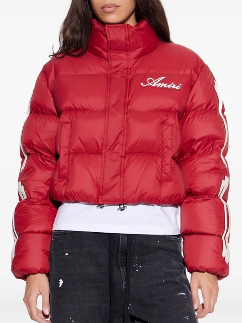 AMIRI bones-print cropped down jacket - Red - zdjęcie produktu nr 2