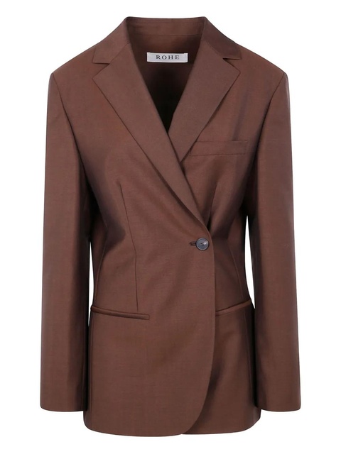 Róhe Dual Tone Piqué Overlap blazer - Brown - zdjęcie produktu nr 1