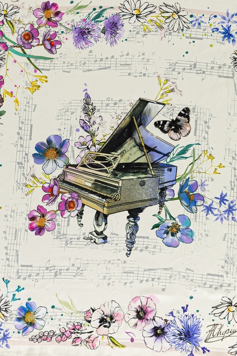 Medicine chusta jedwabna damska kolor multicolor wzorzysta - zdjęcie produktu nr 1