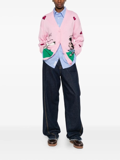 MC2 Saint Barth patterned-jacquard cardigan - Pink - zdjęcie produktu nr 1