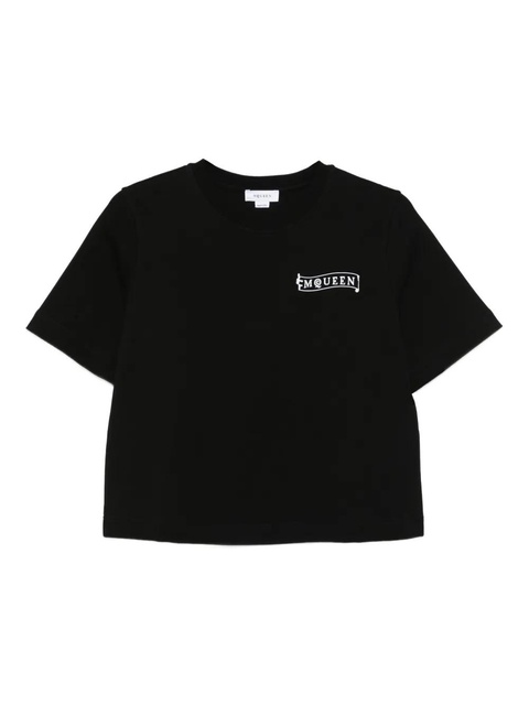 Alexander McQueen logo-embroidered short-sleeve T-shirt - Black - zdjęcie produktu nr 1